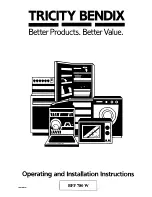 Preview for 1 page of Tricity Bendix BFF 780 W Operating And Installation Instructions