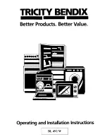 Tricity Bendix BL 492 W Operating And Installation Instructions preview