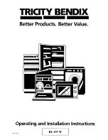 Preview for 1 page of Tricity Bendix BL 493 W Operating And Installation Instructions