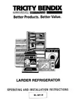 Preview for 1 page of Tricity Bendix BL 601 W Operating And Installation Instructions