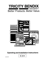 Предварительный просмотр 1 страницы Tricity Bendix BL602W Operating And Installation Instructions