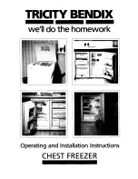 Tricity Bendix Chest Freezer Operating And Installation Instructions preview