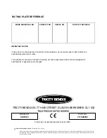 Preview for 32 page of Tricity Bendix CSIE316 Operating And Installation Instructions