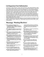 Preview for 2 page of Tricity Bendix De Luxe AW400 Operating And Installation Manual