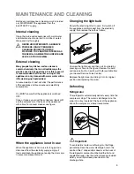 Предварительный просмотр 9 страницы Tricity Bendix FD 845 S Operating And Installation Instructions