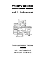 Preview for 1 page of Tricity Bendix HC311 Operating And Installation Instructions