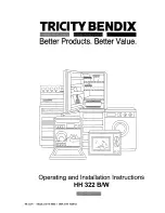 Preview for 1 page of Tricity Bendix HH 322 B Operating And Installation Manual