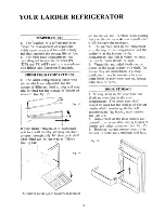 Preview for 12 page of Tricity Bendix Larder Refrigerators Operating And Installation Manual