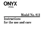 Tricity Bendix Onyx 813 Instructions For The Use And Care preview