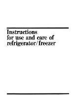 Preview for 1 page of Tricity Bendix Refrigerator/freezer Instructions For Use And Care Manual