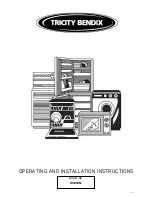 Tricity Bendix RSE50M Operating And Installation Instructions preview