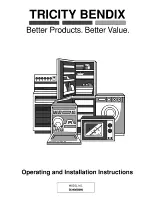 Preview for 1 page of Tricity Bendix SI340 Operating And Installation Instructions