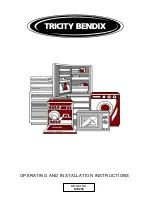 Preview for 1 page of Tricity Bendix SIE 250 Operating And Installation Instructions