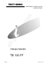Tricity Bendix TB 100 FF Installation & Operating Instructions Manual preview