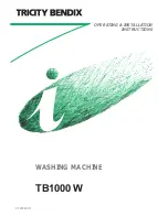 Tricity Bendix TB1000 W Operating And Installation Instructions preview