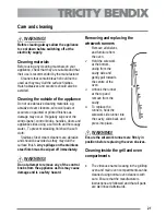 Предварительный просмотр 21 страницы Tricity Bendix TBU750 User Manual