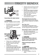 Предварительный просмотр 27 страницы Tricity Bendix TBU750 User Manual