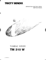 Preview for 1 page of Tricity Bendix TM 310 W Operating & Installation Instructions Manual