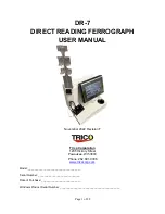 Trico DR-7 User Manual preview