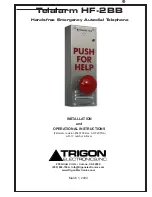 Trigon Electronics Telalarm HF-2BB Installation And Operating Instructions Manual предпросмотр