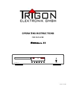 Trigon Recall II Operating Instructions Manual preview