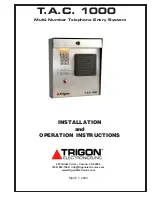 Trigon T.A.C. 1000 Installation And Operation Instructions Manual preview