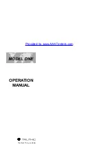 Preview for 1 page of Trilithic Model One Operation Manual