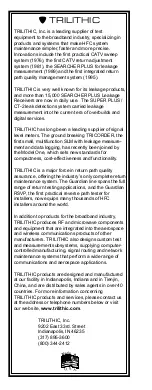 Preview for 2 page of Trilithic Model One Operation Manual