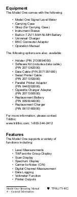 Preview for 7 page of Trilithic Model One Operation Manual