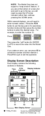 Preview for 16 page of Trilithic Model One Operation Manual