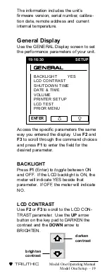 Preview for 22 page of Trilithic Model One Operation Manual