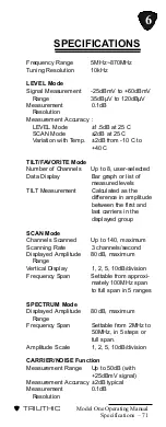 Preview for 74 page of Trilithic Model One Operation Manual