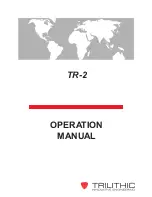 Preview for 1 page of Trilithic TR-2 Operation Manual