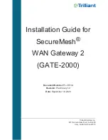 Предварительный просмотр 1 страницы Trilliant GATE-2000 Installation Manual