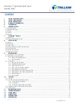 Preview for 2 page of Trillium SARASIN-RSBD STARFLOW V Series Installation, Operation & Maintenance Manual