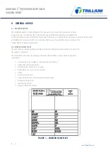 Preview for 8 page of Trillium SARASIN-RSBD STARFLOW V Series Installation, Operation & Maintenance Manual