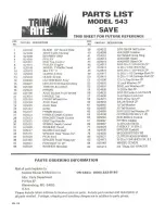 Preview for 1 page of Trim-Rite TR543 Parts List