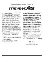 Предварительный просмотр 16 страницы TrimmerPlus AH720 Operator'S Manual