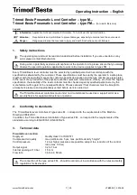 Preview for 7 page of Trimod Besta 2M Series Operating Instruction