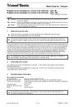 Preview for 11 page of Trimod Besta 2M Series Operating Instruction