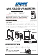 Предварительный просмотр 1 страницы Trine 018-2 WIRELESS TRANSMITTER Instruction Sheet And Troubleshooting Manual