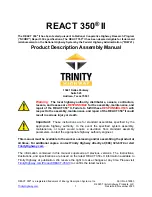 Предварительный просмотр 2 страницы Trinity Highway REACT 350 II Product Description Assembly Manual