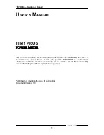 Preview for 1 page of Trinity TINYPRO6 User Manual