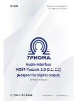 Trioma MOST-TosLink 2.1 Service Manual предпросмотр