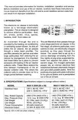 Preview for 2 page of Trion 1400 20 x 20 User Manual