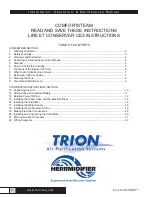 Preview for 2 page of Trion ComfortSTEAM Installation, Operation & Maintenance Manual