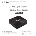 Triotech clear stream K5C Quick Start Manual preview