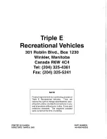 Preview for 2 page of Triple E 2001 Empress series Owner'S Manual