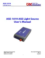 Preview for 1 page of Triple Play Communications ASE-1019 User Manual