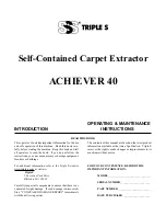 Preview for 1 page of Triple S ACHIEVER 40 Operating & Maintenance Instructions